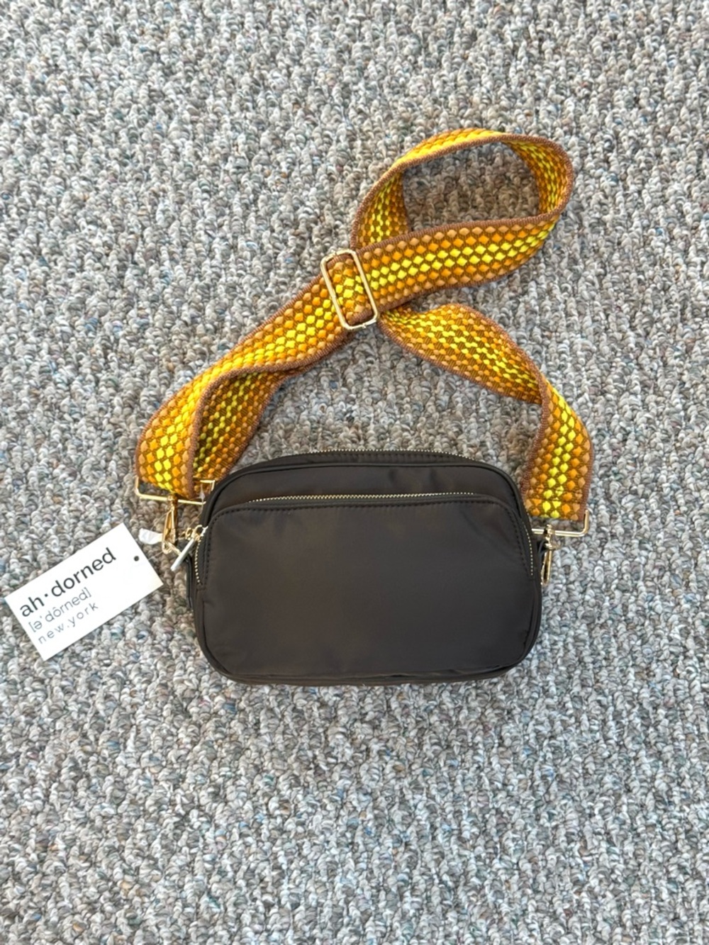 Army Green Nylon Crossbody Bag with Removable Guitar Strap - NWT